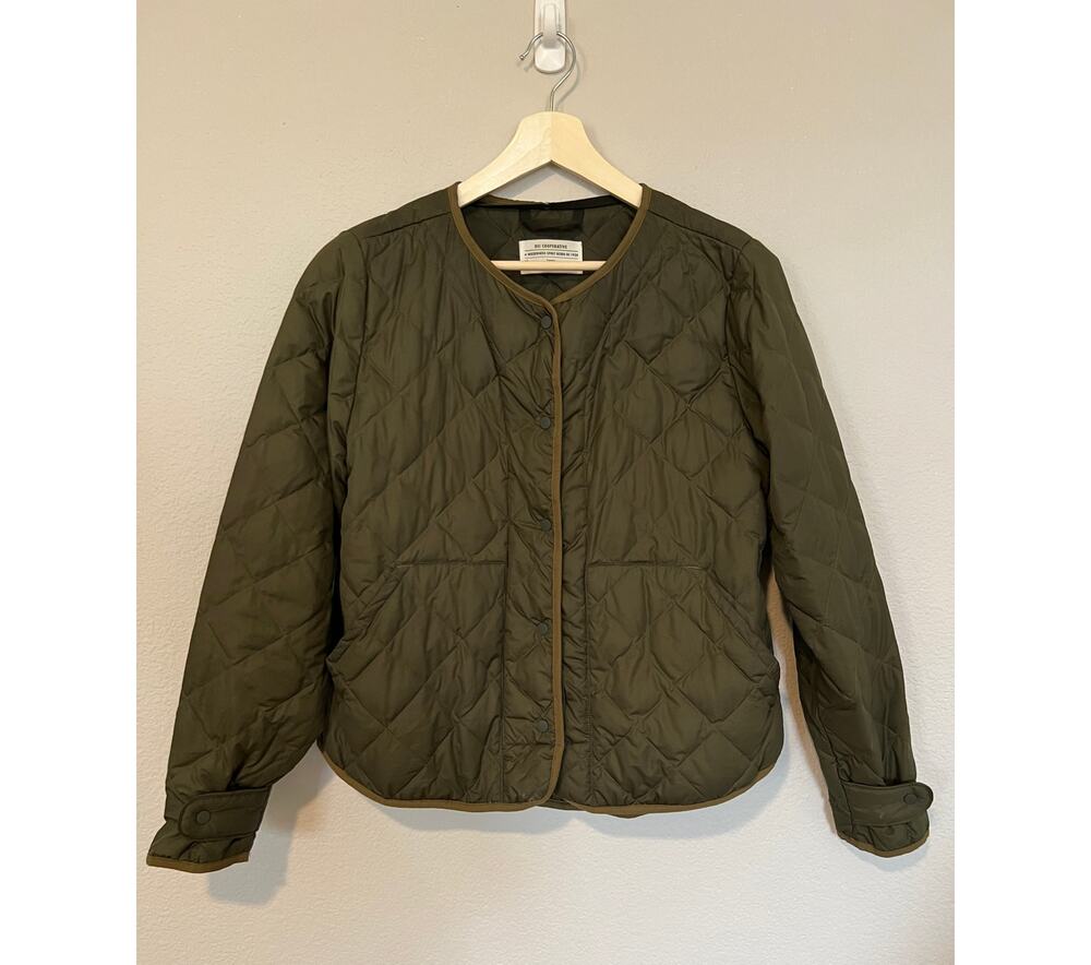 REI Cooperative Wallace Lake Quilted Down Puffer Parka Green Size Large